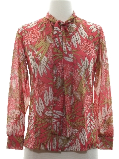 1970's Womens Print Secretary Shirt