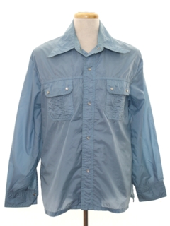 1970's Mens Wind Breaker Snap Shirt Jacket