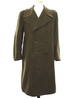 1930's Mens WW2 Rare French Made 1939 British Royal Air Force RAF Greatcoat Wool Military Overcoat Jacket