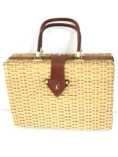 1980's Womens Accessories - Wicker Suitcase Purse