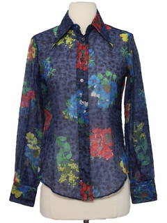 1970's Womens Print Disco Shirt