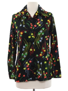 1970's Womens Print Disco Shirt