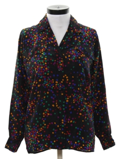 1980's Womens Print Disco Inspired Shirt