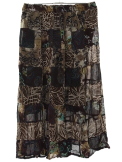1990's Womens Rayon Broomstick Hippie Skirt
