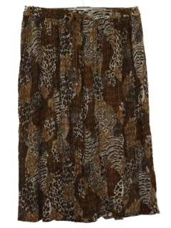 1990's Womens Rayon Wicked 90s Animal Print Broomstick Skirt