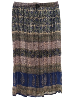 1990's Womens Broomstick Hippie Skirt