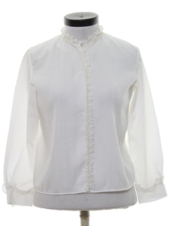 1960's Womens Ruffled Front Secretary Shirt