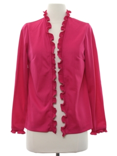 1980's Womens Ruffled Cocktail Shirt