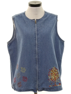 1980's Womens Denim Hippie Vest