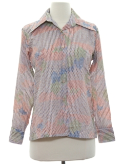 1970's Womens Print Disco Shirt