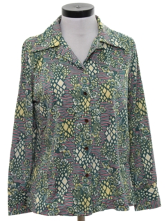 1970's Womens Print Disco Shirt