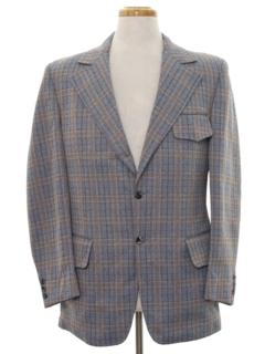 1970's Mens Plaid Disco Blazer Sport Coat Jacket