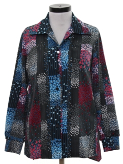 1970's Womens Print Disco Shirt