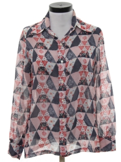 1970's Womens Print Disco Shirt