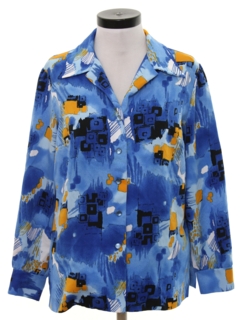 1970's Womens Print Disco Shirt