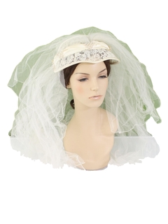 1960's Womens Accessories - Wedding Hat Veil