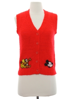 1970's Womens Mickey Mouse Sweater Vest
