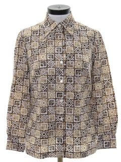 1970's Womens Print Disco Shirt