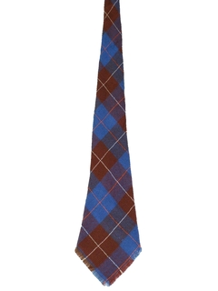 1940's Mens Wide Wool Hopsack Argyle Necktie