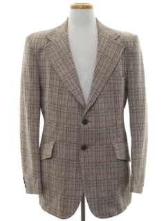 1970's Mens Plaid Disco Blazer Sport Coat Jacket