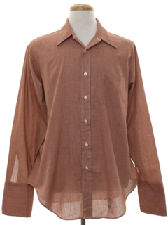 1960's Mens Mod Subtle Print French Cuff Shirt