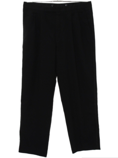 1980's Mens Totally 80s Pleated Black Tuxedo Pants