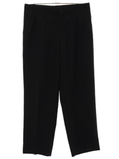 1980's Mens Totally 80s Black Pleated Tuxedo Pants