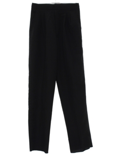 1980's Womens Pleated Black Tuxedo Pants