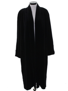 1980's Womens Totally 80s Long Velvet Coat Jacket