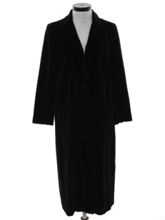 1980's Womens Long Velvet Coat Jacket