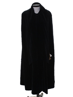 1980's Womens Totally 80s Long Velvet Cloak Jacket