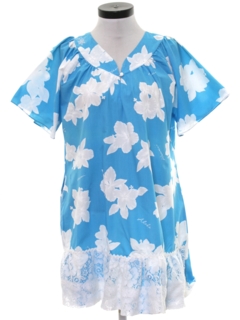 1970's Womens Hawaiian Muu Muu Mini Dress