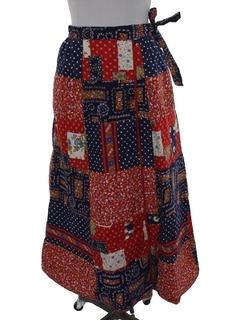 1970's Womens Reversible Wrap Skirt