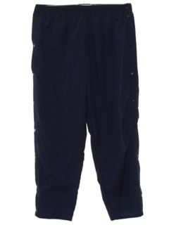 1990's Mens Dark Blue Nylon Baggy Track Pants