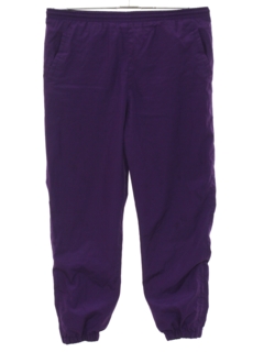 1980's Womens Purple Nylon Baggy Totally 80s Track Pants