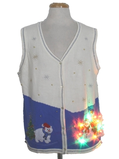 1980's Unisex Multicolor Lightup Ugly Christmas Sweater Vest