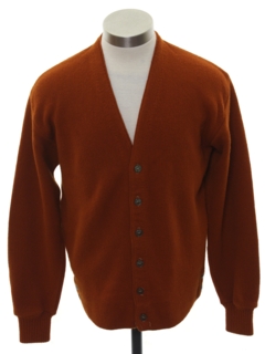 1960's Mens Mod Cardigan Golf Sweater