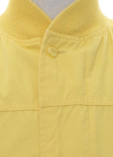 1980's Vintage La Paz by Catalina Jacket: Late 80s or Early 90s -La Paz by Catalina- Mens bright yellow background cotton polyester blend ribbed knit cuff longsleeve and button front golf