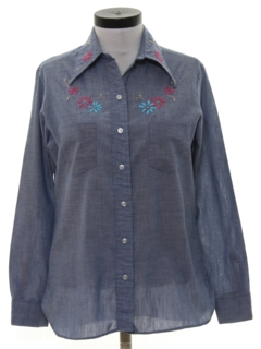 1970's Womens Chambray Hippie Shirt