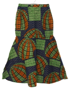1980's Womens Ethnic African Print Skirt