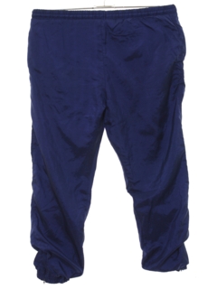 1990's Womens Dark Blue Nylon Baggy Track Pants