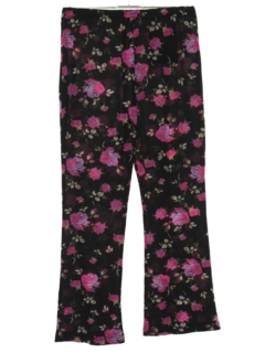 1970's Womens Flared Cropped Pajama Pants