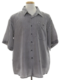 1980's Mens Totally 80s Silk Graphic Print Shirt