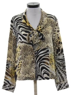 1980's Womens Totally 80s Animal Print Shirt