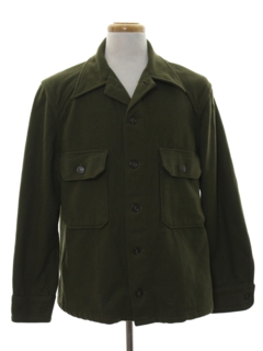 1940's Mens Wool Flannel Shirt Jacket