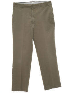 1960's Mens Mod Flat Front Khaki Pants