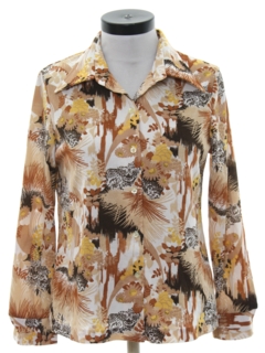 1970's Womens Print Disco Shirt