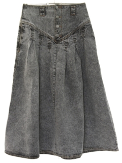 1980's Womens Totally 80s Acid Washed Denim Skirt