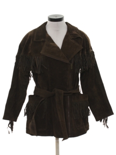 1980's Womens Suede Fringed Leather Jacket