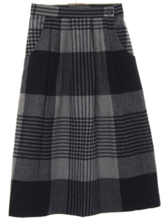 1980's Womens Wool Plaid Skirt